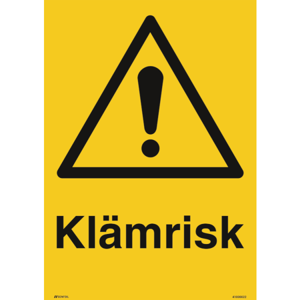 Klämrisk - Varningsskylt ISO 7010 W024