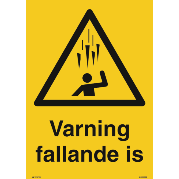 Varning för fallande is - Varningsskylt ISO 7010 W039