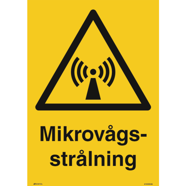 Varning för mikrovågsstrålning - Varningsskylt ISO 7010 W005