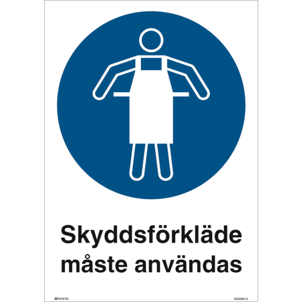 Skyddsförkläde måste användas - Påbudsskylt ISO 7010 M026