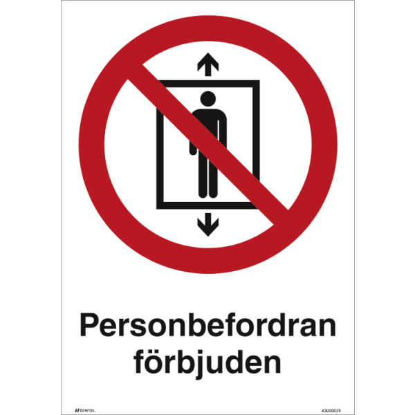 Personbefordran förbjuden - Förbudsskylt ISO 7010 P027