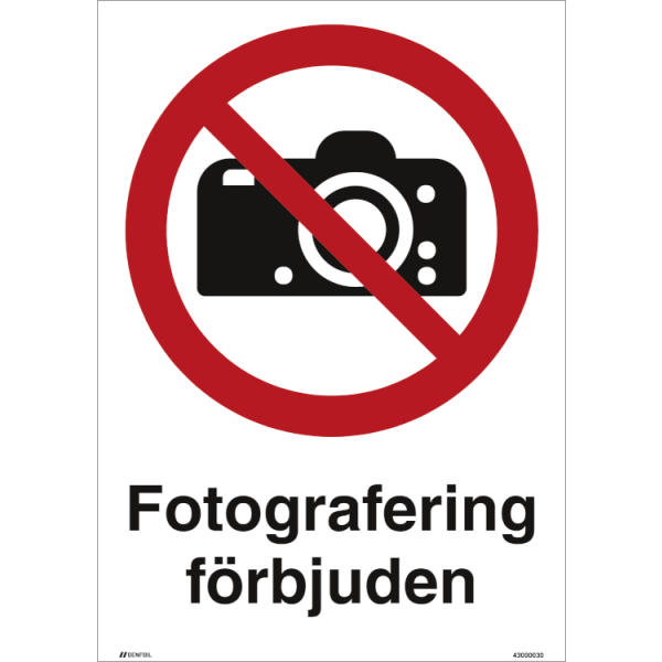 Fotografering förbjuden - Förbudsskylt ISO 7010 P029