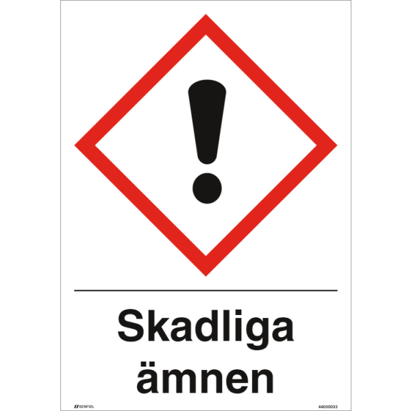 Skadliga ämnen GHS skylt