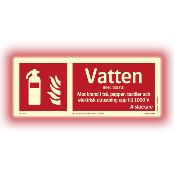 Supernova+® Vattensläckare ISO - Färgefterlysande 100 x 250 mm