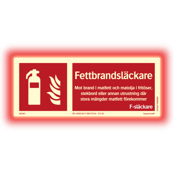 Supernova+® Fettbrandsläckare ISO - Färgefterlysande 100 x 250 mm