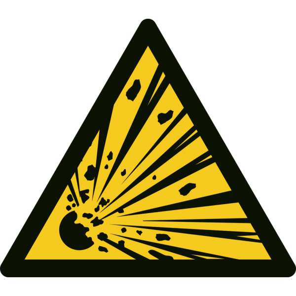 Explosivt ämne - Varningsskylt ISO 7010 W002