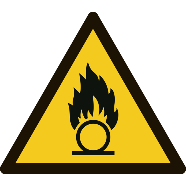 Oxiderande ämne - Varningsskylt ISO 7010 W028