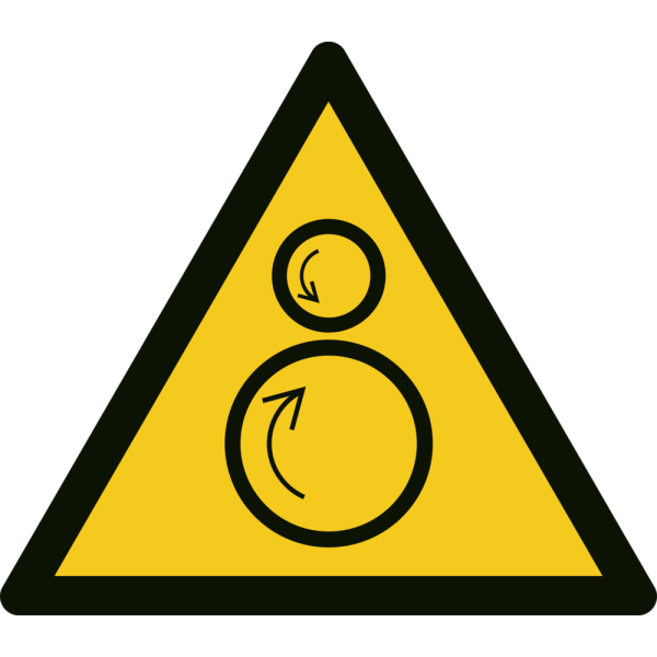 Roterande hjul - Varningsskylt ISO 7010 W025