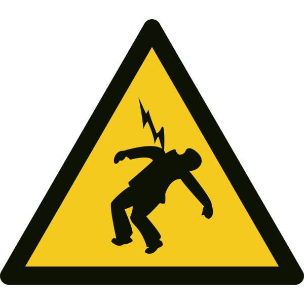 Risk för elektrisk spänning - Varningsskylt ISO 3864
