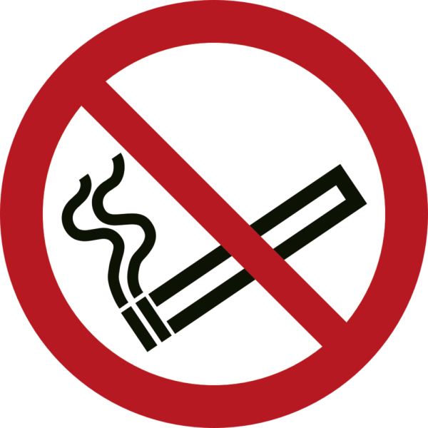 Rökning förbjuden - Förbudsskylt ISO 7010 P002