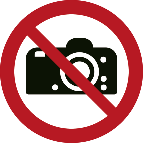 Fotografering förbjuden - Förbudsskylt ISO 7010 P029