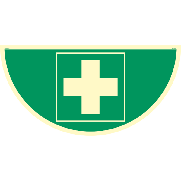 Första hjälpen - Efterlysande Golvskylt - ISO 7010