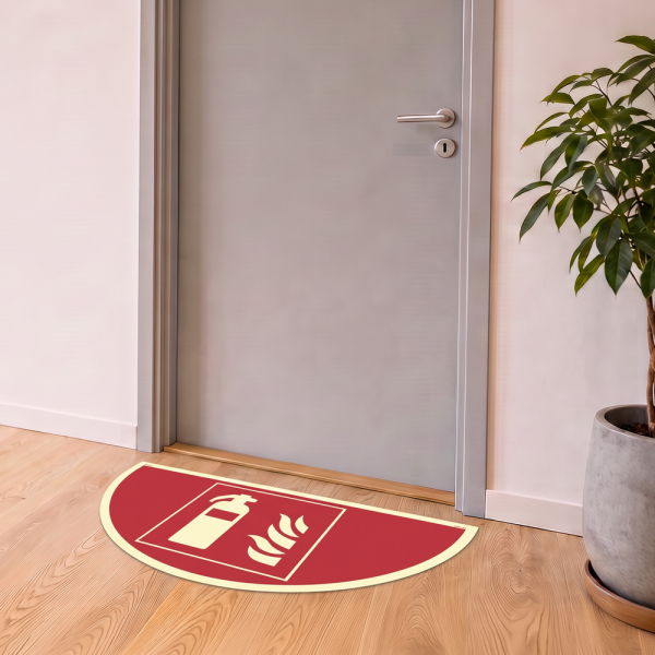 Brandsläckare - Efterlysande Golvskylt - ISO 7010