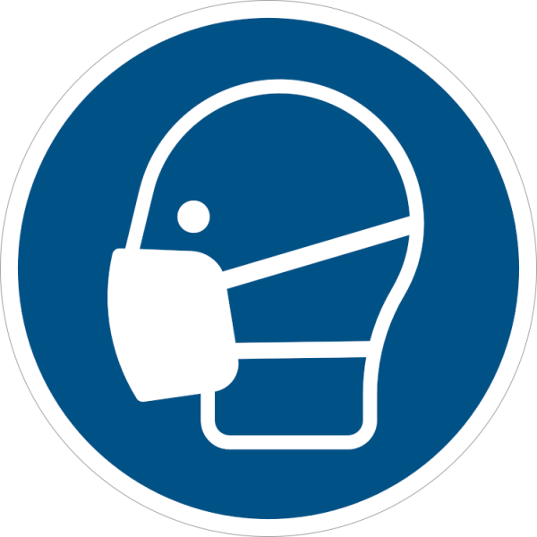Dammask obligatorisk - Påbudsskylt ISO 7010 M016