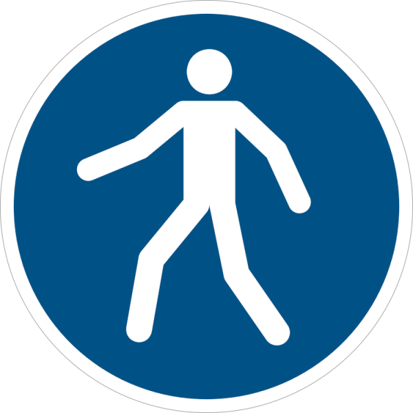 Använd gångväg - Påbudsskylt ISO 7010 M024