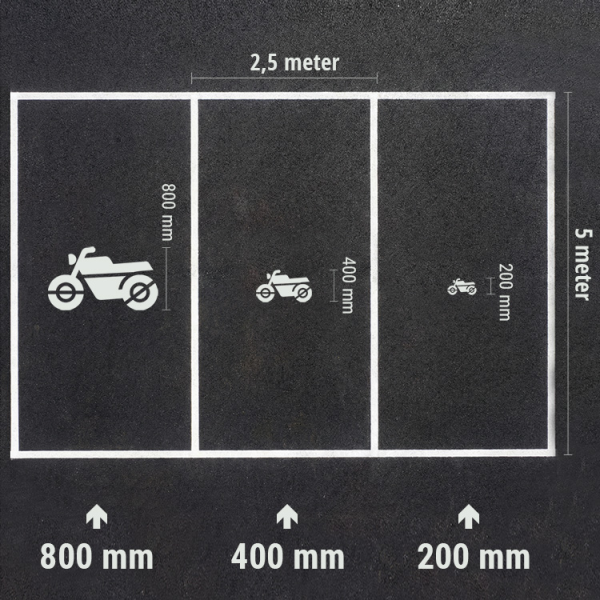 Schablon för motorcykelparkering - Plast