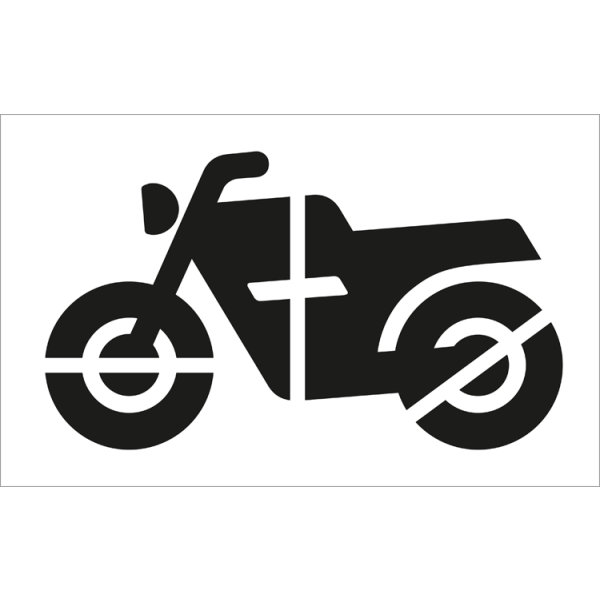 Schablon för motorcykelparkering - Plast