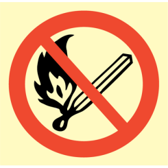Prohibition sign - No naked flames 