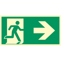 Utrymningsväg höger utrymningsskylt - ISO 7010