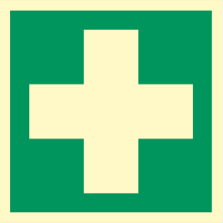 Första hjälpen nödutrustningsskylt - ISO 7010