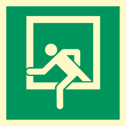 Utrymningsfönster utrymningsskylt - ISO 7010
