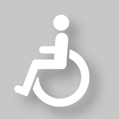 Förpackning med 5 st PREMARK Handikappsymbol i 100 x 87 cm prefabricerad termoplast