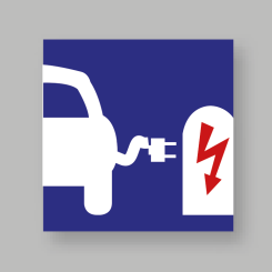 PREMARK Laddsymbol blå och röd 100 x 100 cm