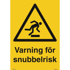 Varning för snubbelrisk varningsskylt - ISO 7010