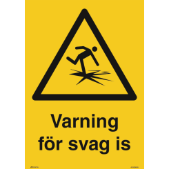 Varning för svag is varningsskylt - ISO 7010