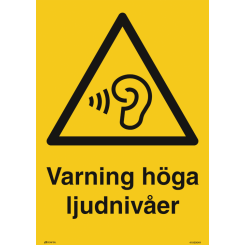 Varning höga ljudnivåer varningsskylt - ISO 7010