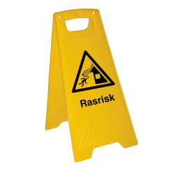 Golvskylt Rasrisk - Plast  600 x 300 mm