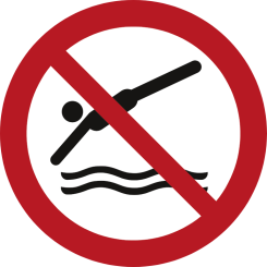 Huvudhopp förbjudetförbudsskylt - ISO 7010