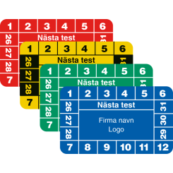 Nästa test - Kontrollmärken med företagsnamn