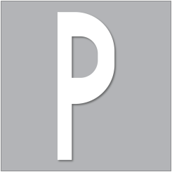 PREMARK Bokstav P - Termoplastisk vägmarkering