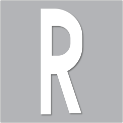 PREMARK Bokstav R - Termoplastisk vägmarkering