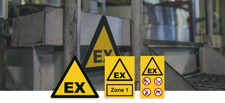 Skyltar för  explosionsrisk