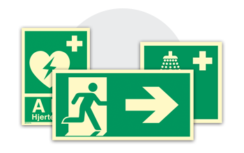 Gå til kategorien Flugtvejs- og Henvisningsskilte